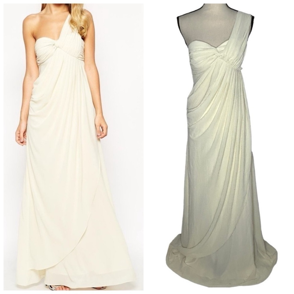 Jarlo Claudia Drape One Shoulder Maxi Dress NWT